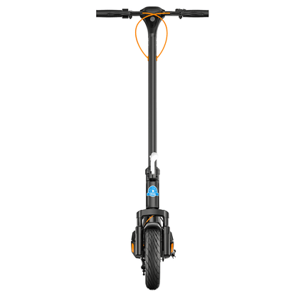 Black electric scooter on a white background