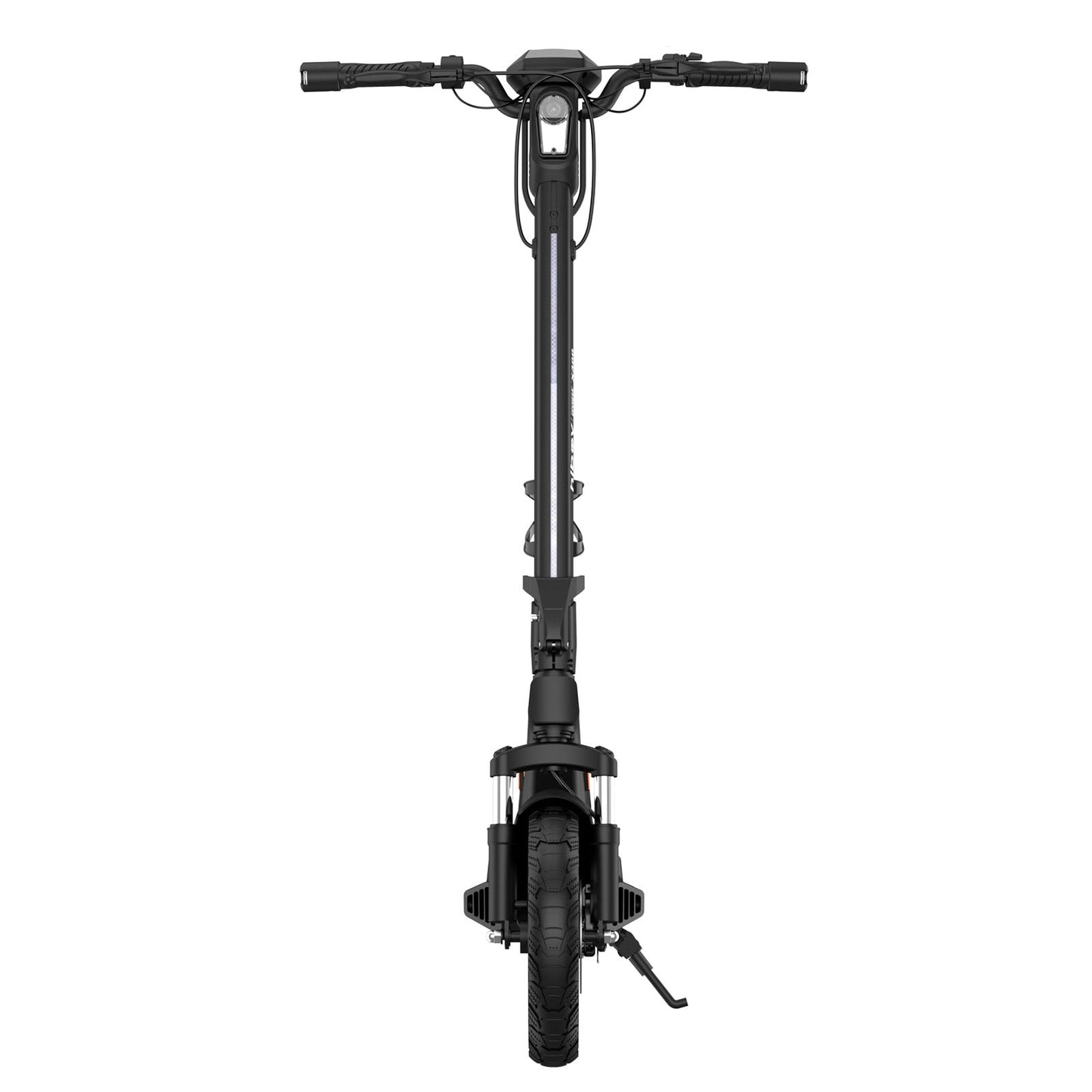 Black electric scooter on a white background