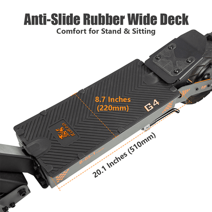 Rowing machine with anti-slide rubber wide deck and measurements on a white background