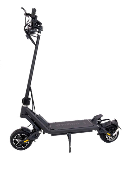 Black electric scooter on a white background