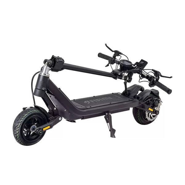 Black electric scooter on a white background