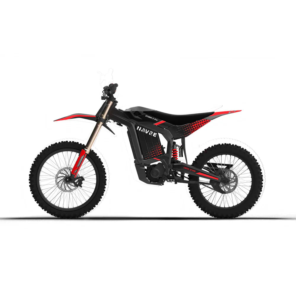 NAVEE STORM X Pro electric dirt bike with 17,000W motor and 72V 40Ah battery on off-road trail