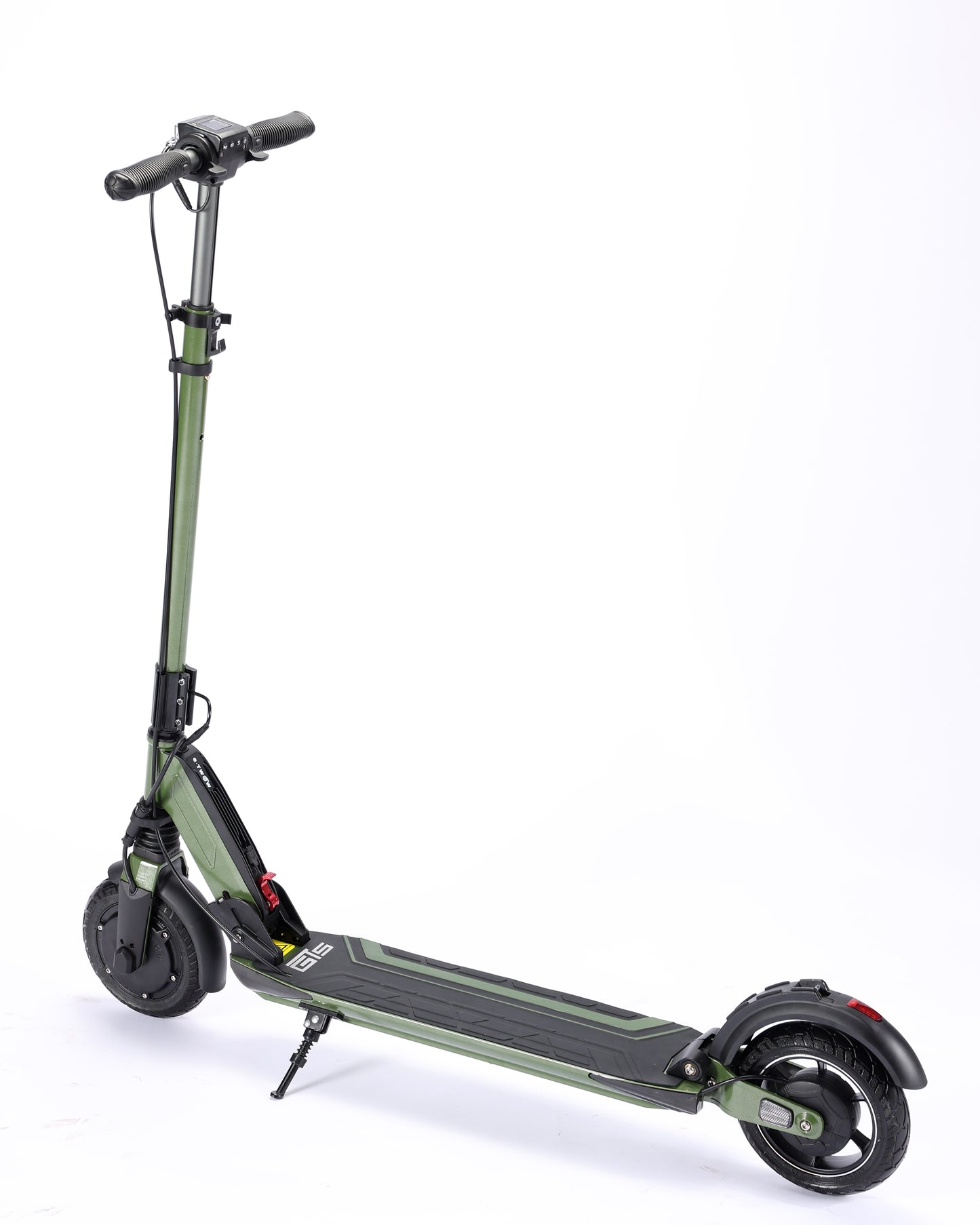 Green electric scooter on a white background