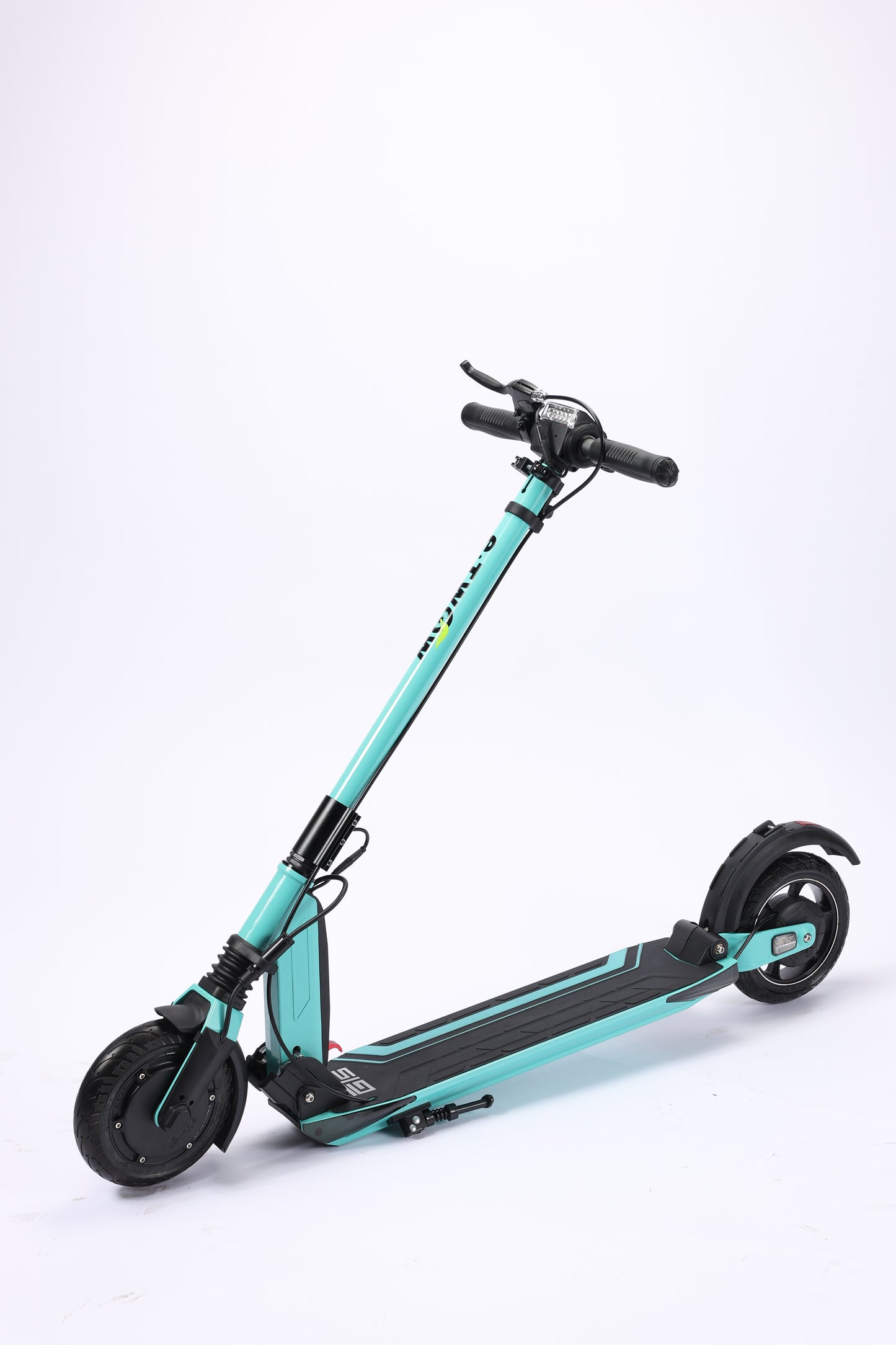 Teal electric scooter on a white background