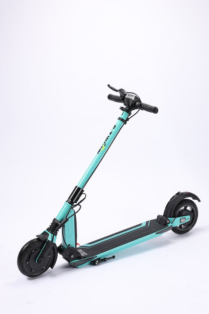Teal electric scooter on a white background