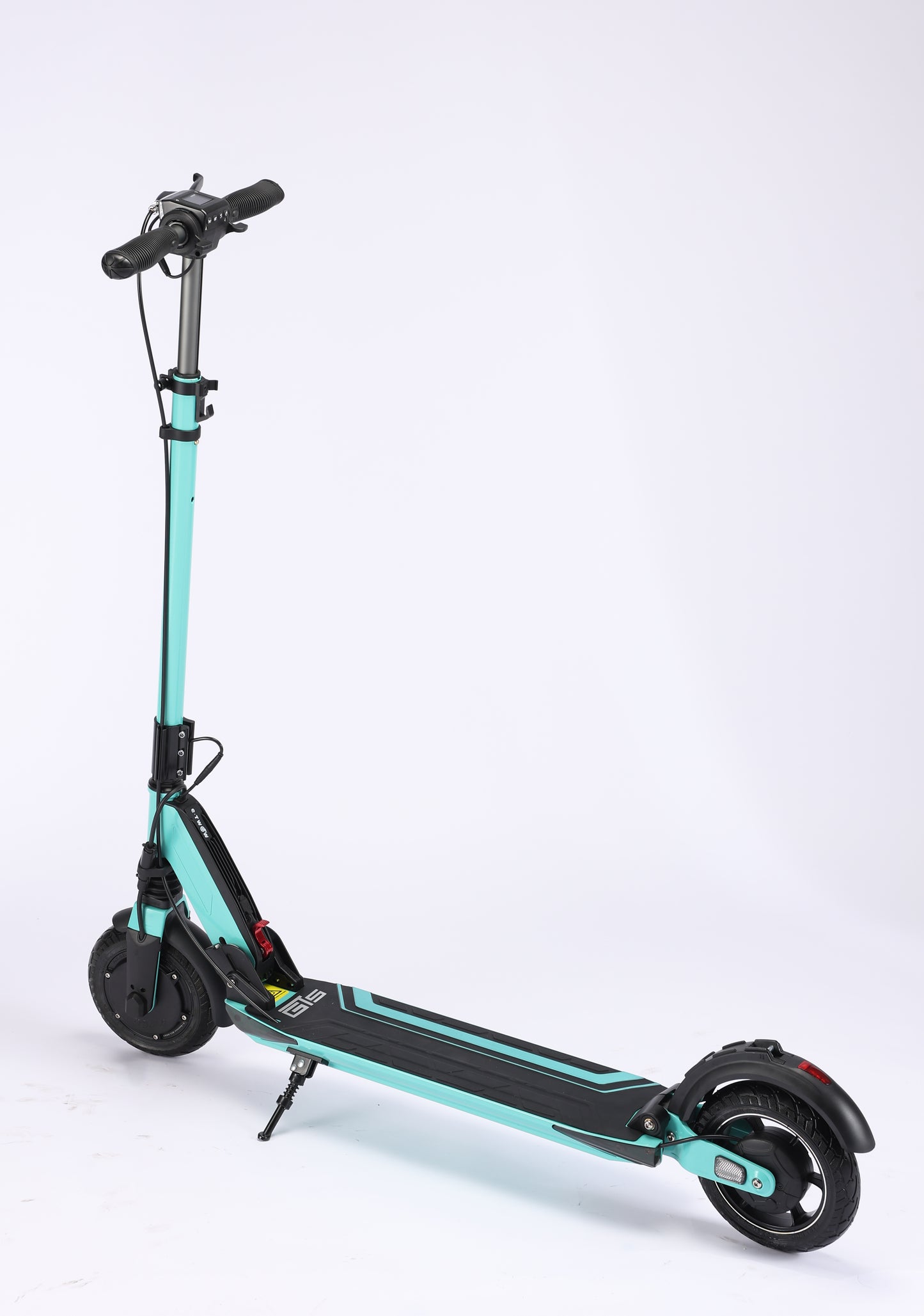 Teal electric scooter on a white background