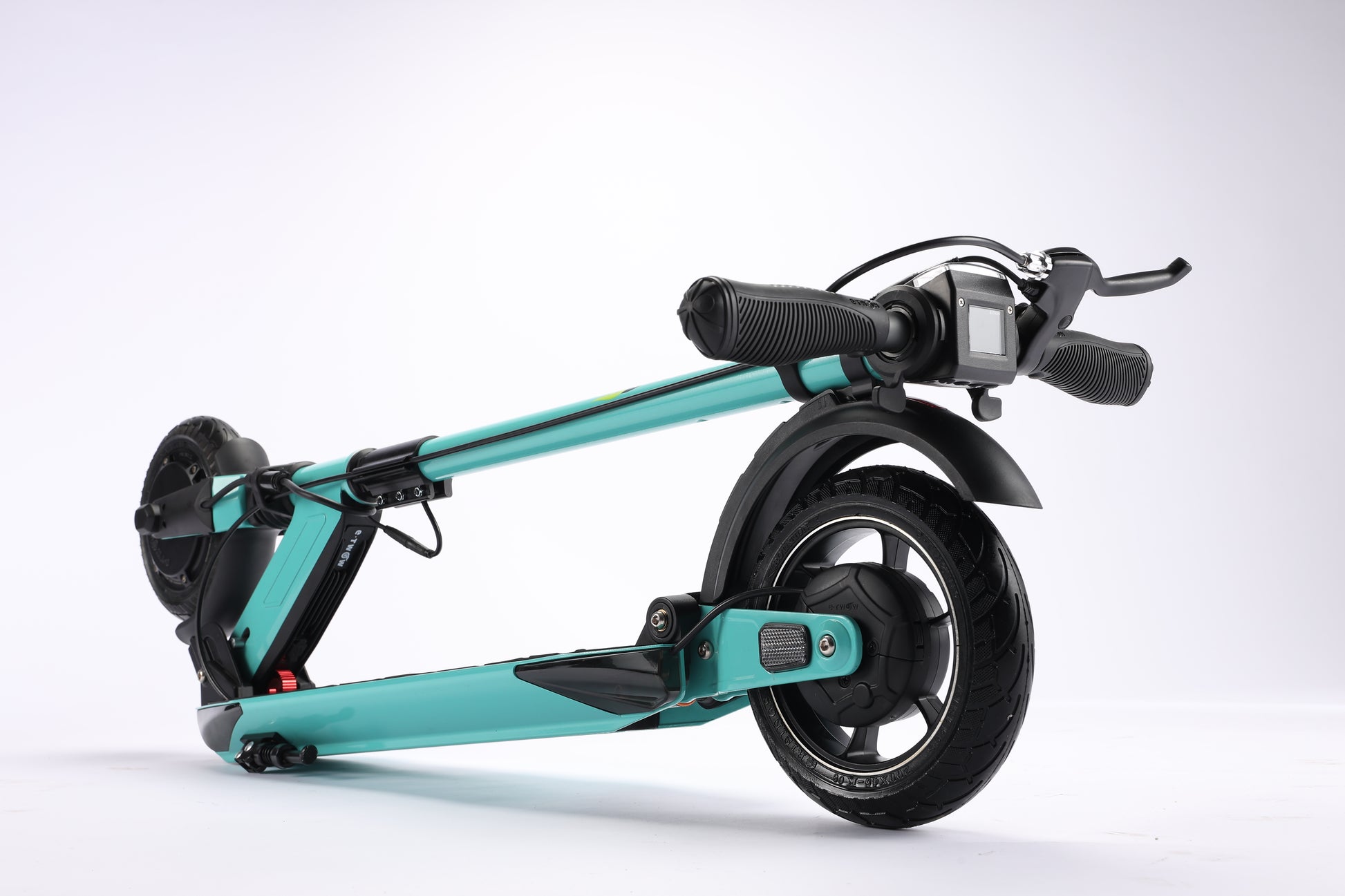 Teal electric scooter on a white background