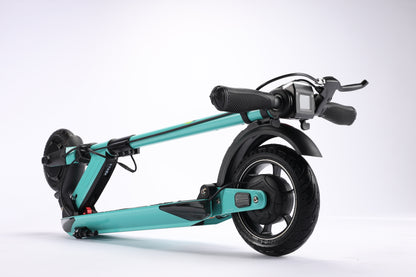 Teal electric scooter on a white background