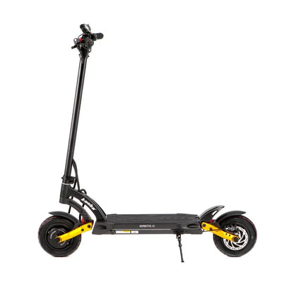 Kaabo Mantis 10 Lite Electric Scooter with yellow accents on a white background