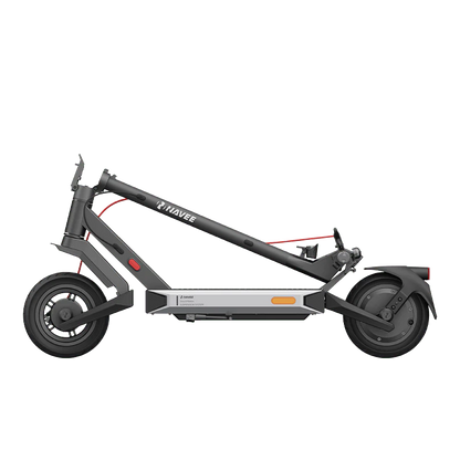 NAVEE S40 Electric Scooter with 600W motor, patented suspension, 10-inch tires, front drum and rear disc brakes, IPX5 water resistance, and app connectivity