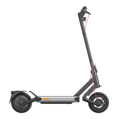 NAVEE S40 Electric Scooter with 600W motor, 46.6-mile range, 10-inch vacuum jelly tires, patented suspension, and IPX5 water resistance.